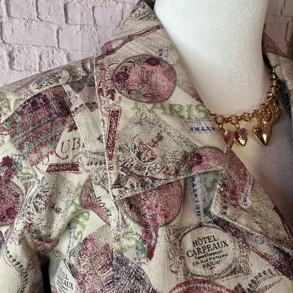 Christopher & Banks Multicolor Tapestry Jacket large petite - Picture 4 of 6